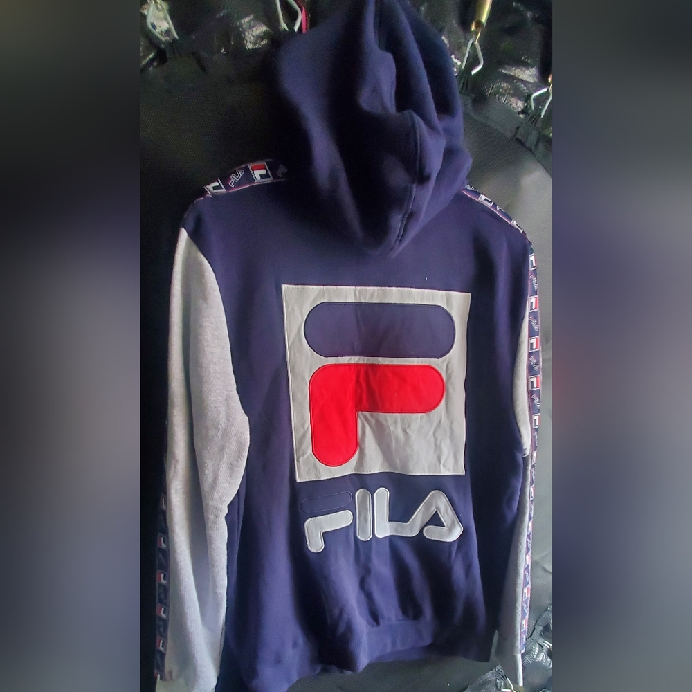 NWT FILA Men's Jacopo Pullover Hoodie - Navy Blue - Size L